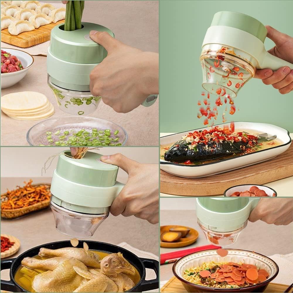4-in-1 Portable Electric Vegetable Cutter Set