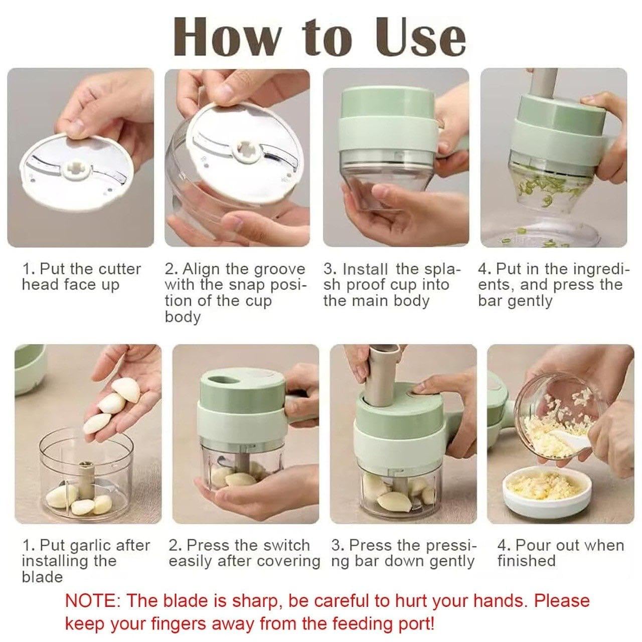 4-in-1 Portable Electric Vegetable Cutter Set