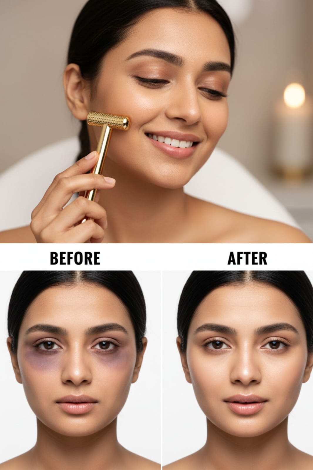 24K Gold Face Massager - Vibrating Facial Tool
