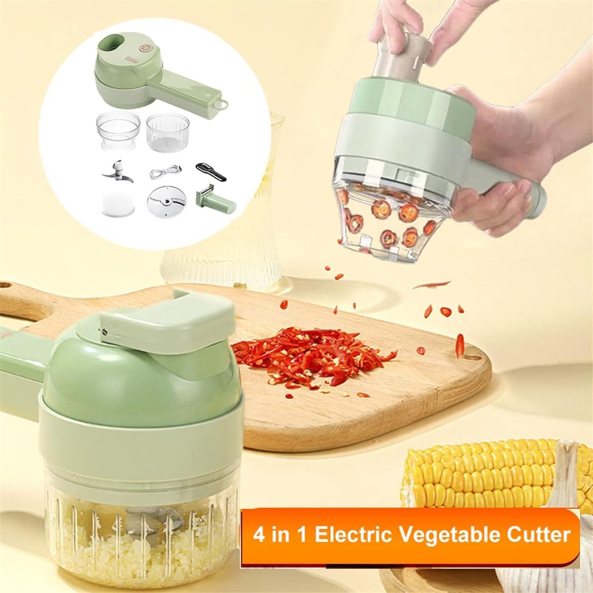 4-in-1 Portable Electric Vegetable Cutter Set