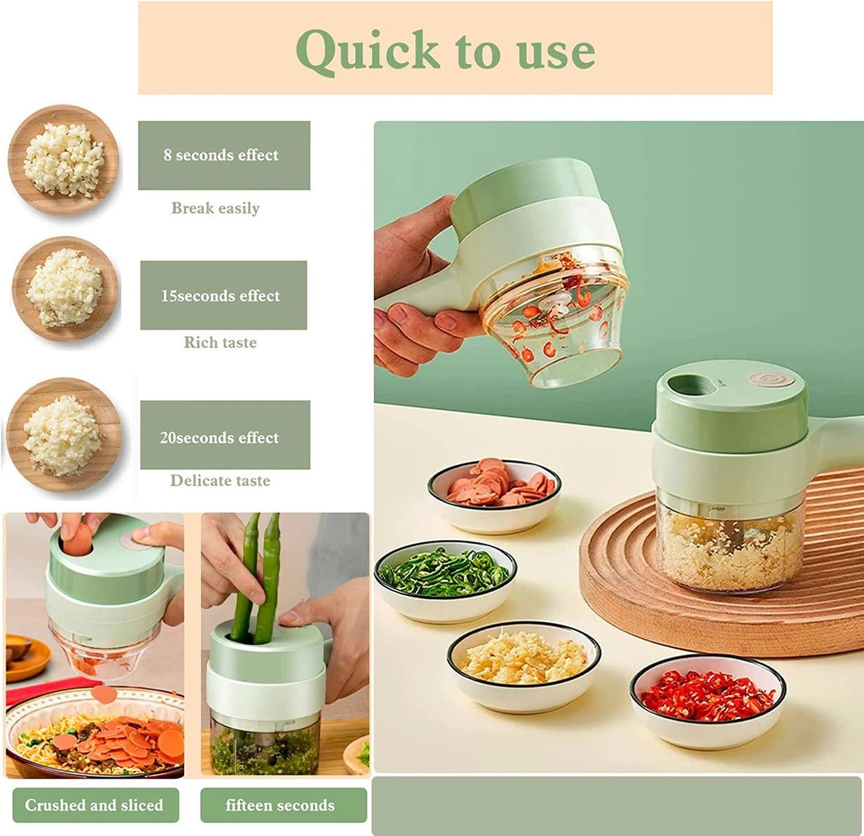 4-in-1 Portable Electric Vegetable Cutter Set