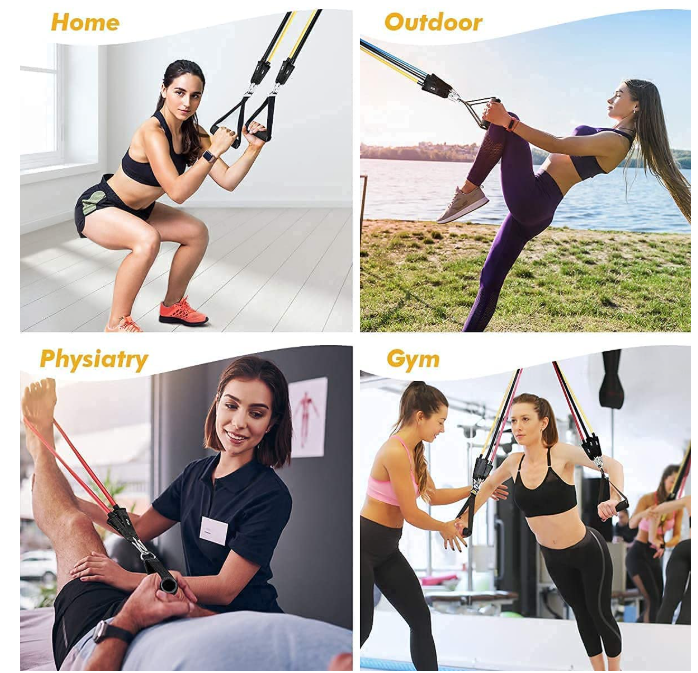 11 In 1 Exercise Bands Resistance Bands Set for Workingout Door Fitness Gym Resistance Bands Kit