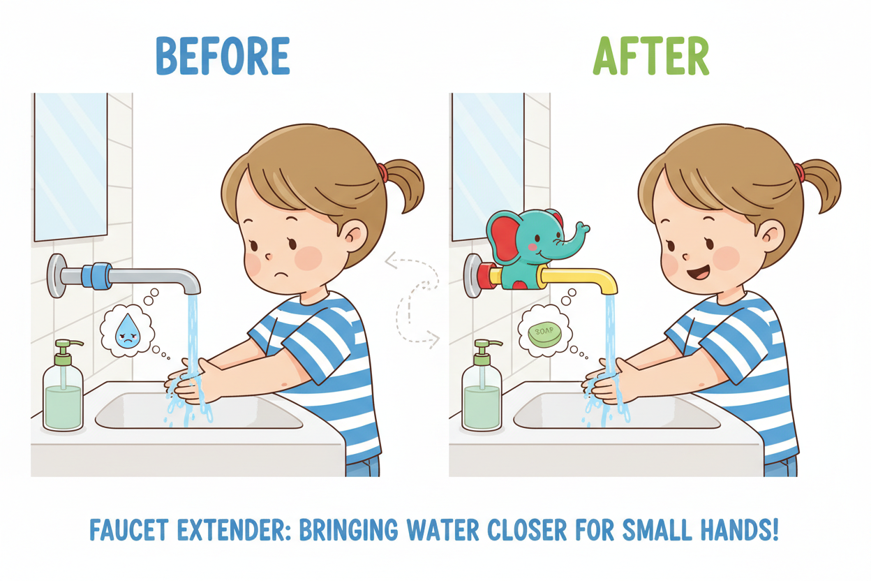 Child Using Faucet Extender
