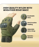 Non-Slip Half Finger Rubber Knuckle Motorcycle Gloves